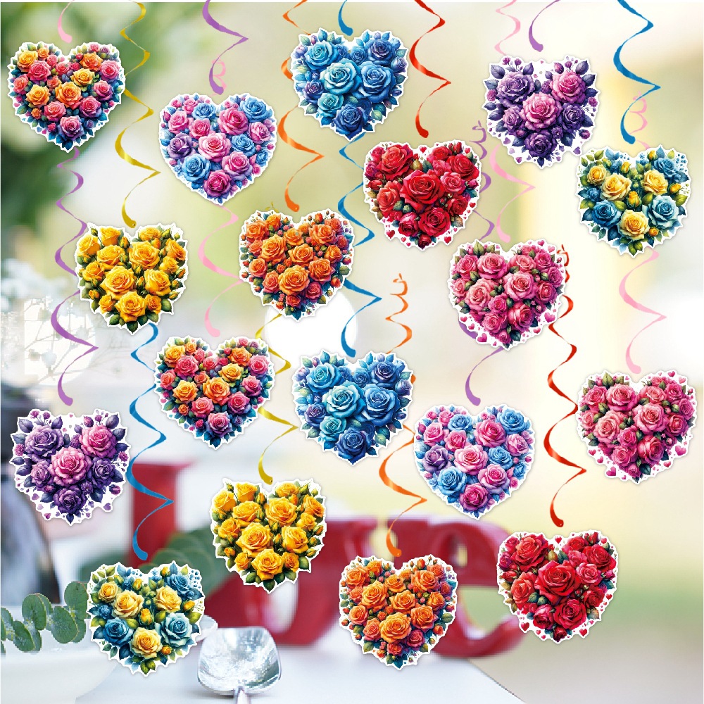 Adornos en espiral en forma de corazón de Amazon Propuesta de matrimonio de San Valentín Boda Amor romántico Colgante en espiral de rosas