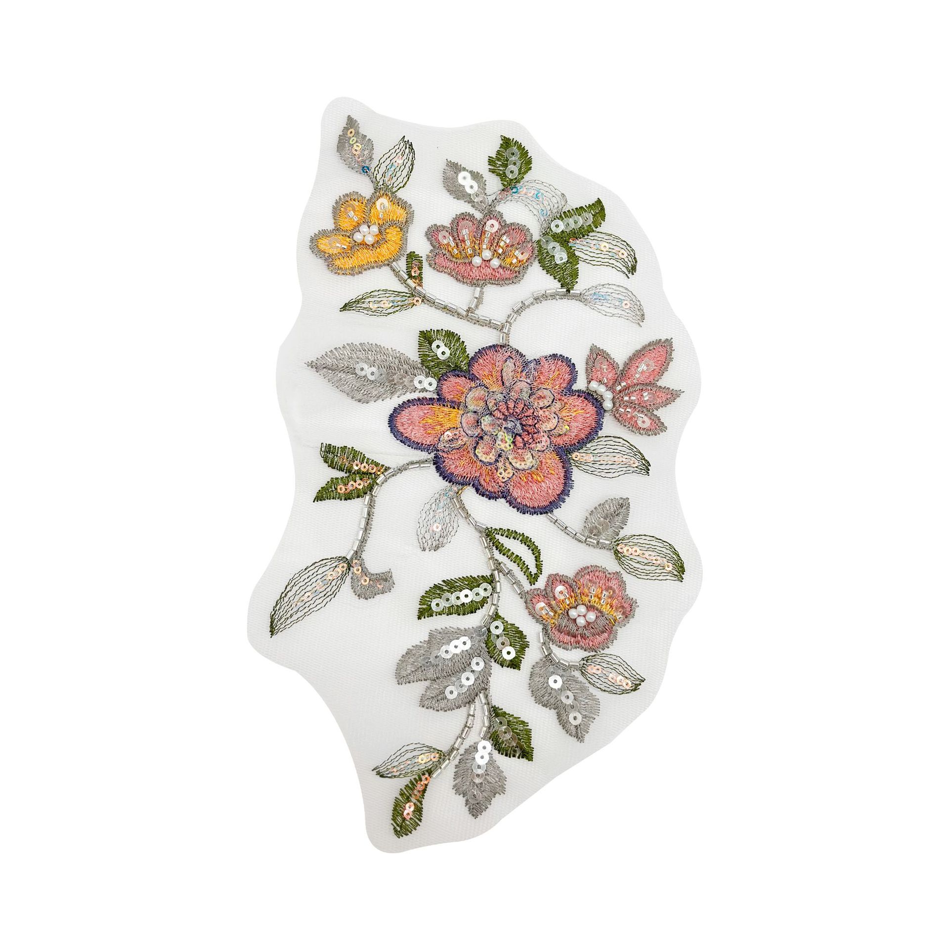 Colorido primavera y verano cuentas tubo de cuentas tridimensional bordado accesorios decorativos simple moda bordado color contraste decalco parche de encaje
