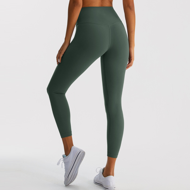 Pantalones de yoga de cintura alta Lulu para mujer, leggings deportivos de 24 pulgadas con tacto suave, efecto moldeador, realce de glúteos, absorción del sudor y secado rápido.