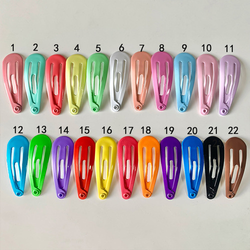 3cm Colorful Enamel Baby BB Hair Clip with Glossy Surface Paint, Children's Small Size Hair Clip for Girls, Mini Fringe Hair Clip