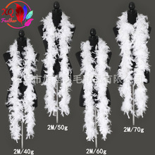 亚马逊厂家直销40-70克火片羽毛条白色火鸡加厚绒毛条服饰配件