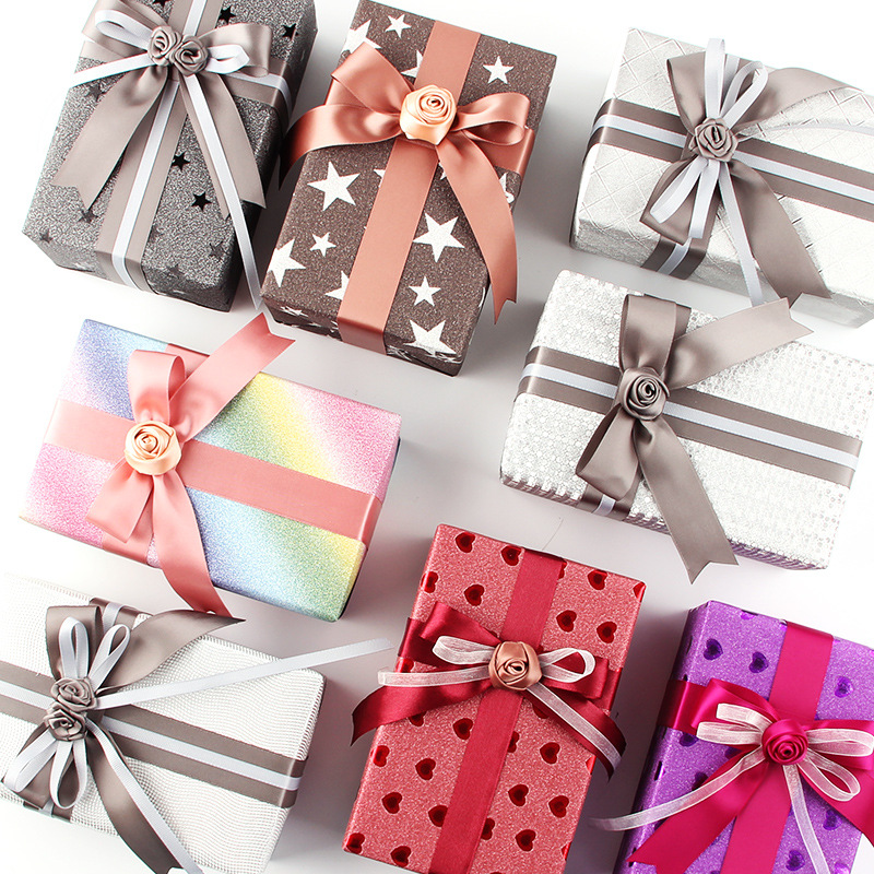 Papel especial de Amazon, papel brillante, papel de regalo, papel con purpurina, papel recubierto con película multicolor, papel de regalo al por mayor, recuerdos