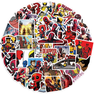 50 Deadpool Wolverine Stickers Guitar Computer Suitcase Mobile Phone Stickers Deadpool Wolverine