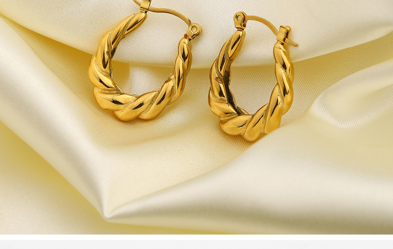 fashion stainless steel twisted pair crude croissant earringspicture7
