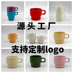 源工場製 インスタ映え 可愛い子犬重ね重ねセラミックカップ 高颜值 カップルコーヒーカップ 広告用マグカップ