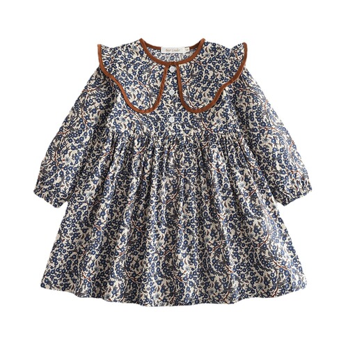 Girls' dress foreign trade autumn new style little girl fashionable floral doll collar children's dress foreign trade long-sleeved skirt wholesale