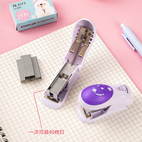 Mini stapler staple remover small student card mounted small stapler set desktop binding wholesale