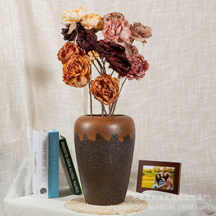 Artificial Flower Simulation Flower Wedding Hotel soft decoration 3 dry peony living room flower arrangement creative setting silk flower manufacturers