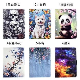 For iPad Air 11 2025 Flat Leather Case Samsung Tab A9plus Cartoon Painted Card Holder Case