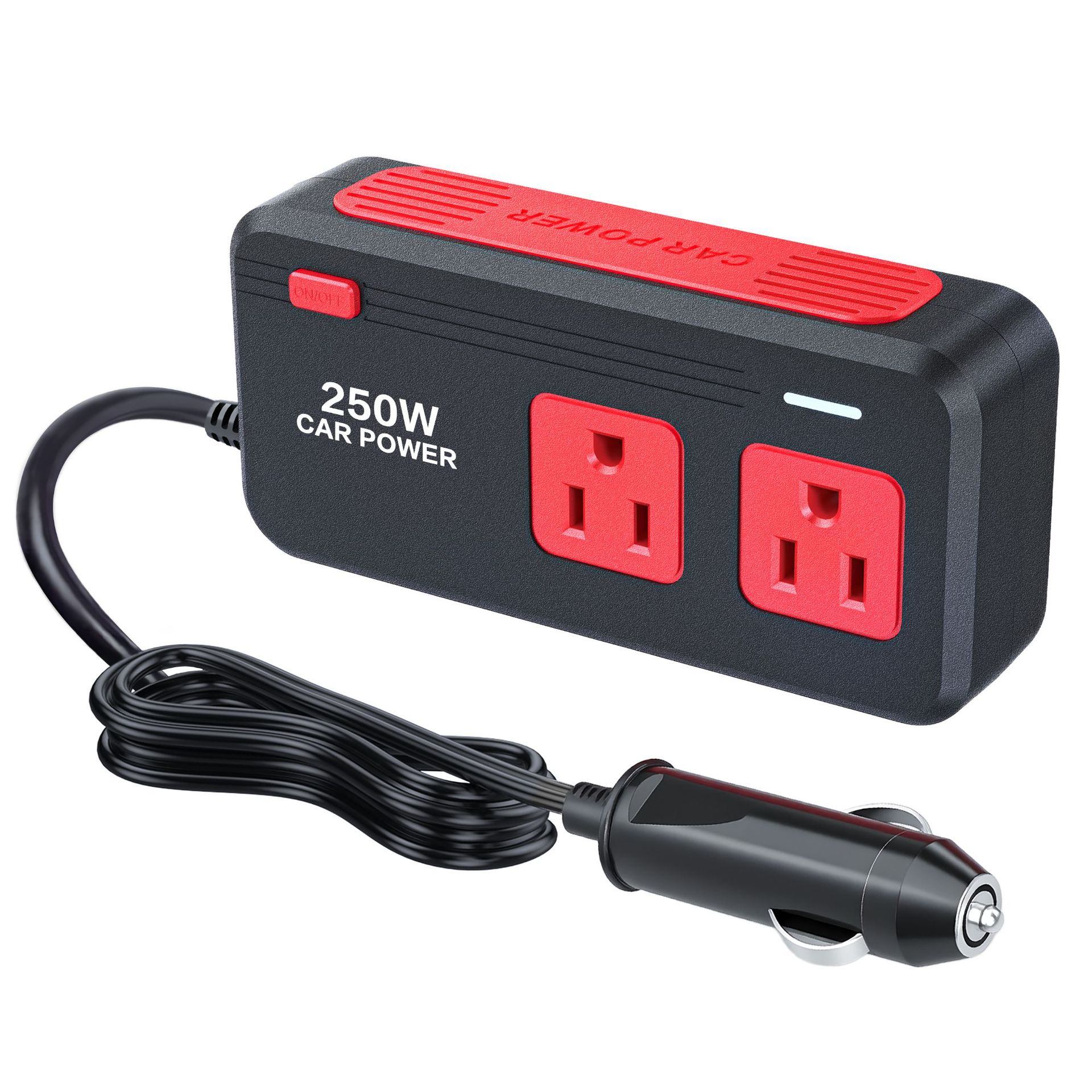 250W inversor montado en automóviles 12V 110V 220V multipuerto inversor USB QC3.0 toma de carga rápida