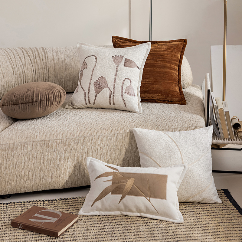 新品奶油风沙发抱枕客厅样板间床头靠垫办公室护腰靠枕汽车抱枕套