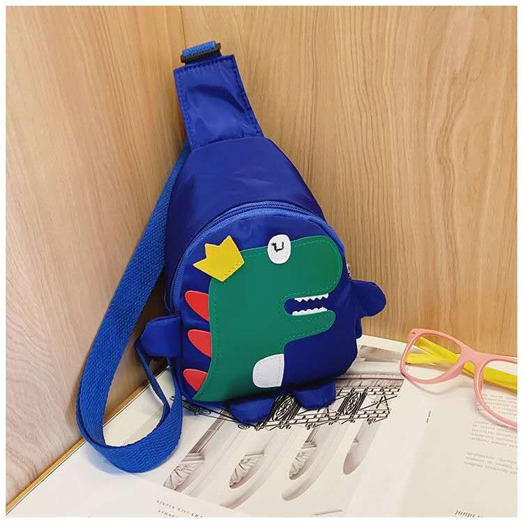 Bolsas de dibujos animados para niños dinosaurios bolsas de pecho para niños lindas mochilas para niños bebés inclinados en stock