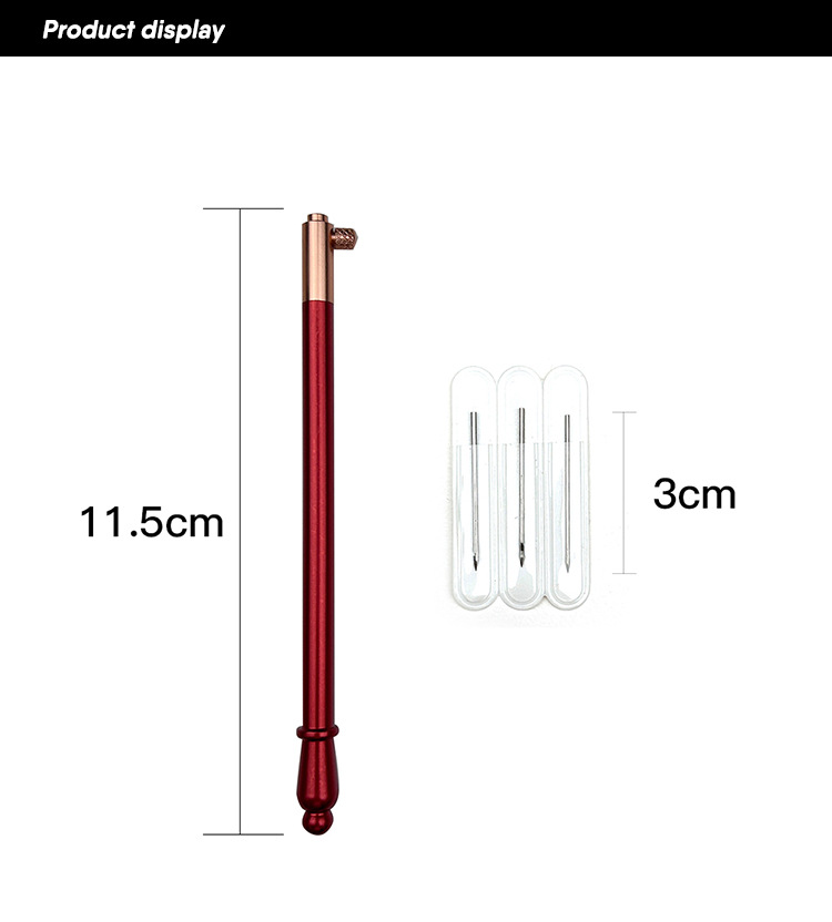 Herramienta de bordado francés transfronterizo Mango de haya Bordado francés Ganchillo Anverso y reverso Lentejuelas con cuentas Gancho hecho a mano