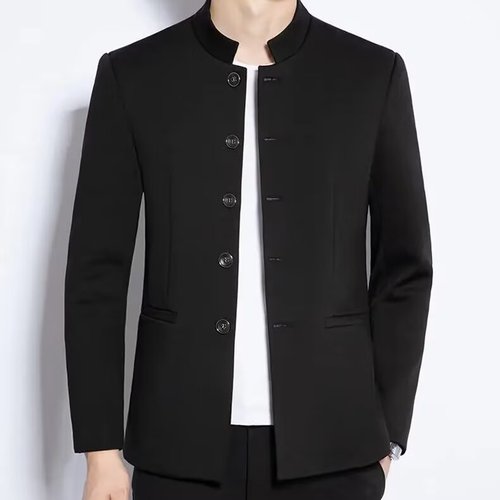 New Chinese Style Stand Collar Suit Jacket Set Black High-end Zhongshan Suit Loose National Trend DK Uniform Chinese Style Tangzhuang