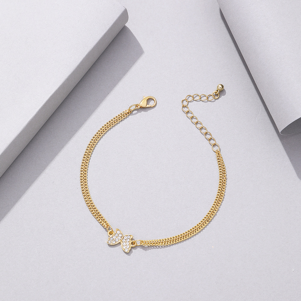 retro snake butterfly key lock pendant anklet set wholesale nihaojewelry