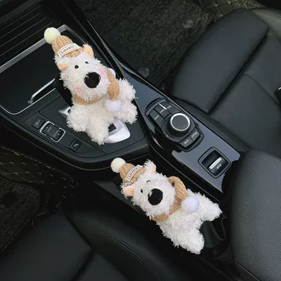 Sürətlər qutusu və əl tormozu başlıqları Popular Cute Strawberry Bear Doll Car - khakis-scarf-hat-west-highland-handbrake-gear-set