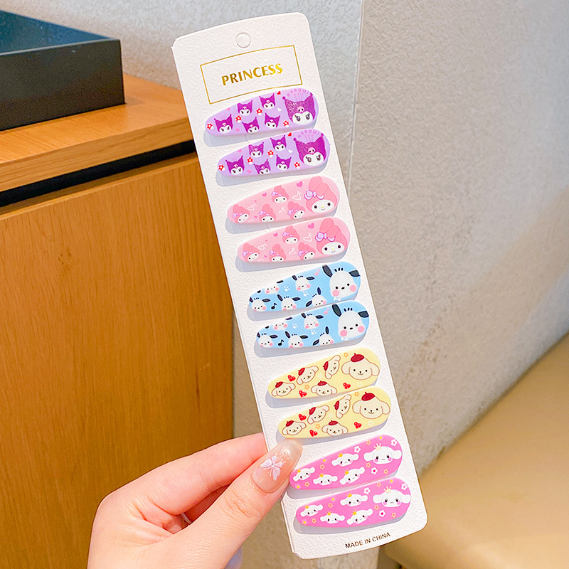 Clip de cabello auténtico para niños, clip de cabello rotos para chicas, clip de cabello no dañado, tarjeta de cabello de fresa, cartón de dibujos animados, clip de cabello lateral para bebés.