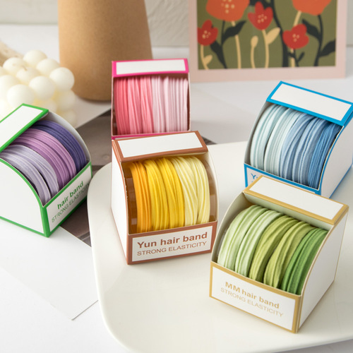 5 pieces in a box of gradient color towel rings. Sweet and elastic balls for girls. Gentle hair accessories that won’t hurt your hair.