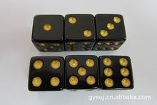 供应骰子、色子、19mm树脂骰子、金色点数骰子、可照潘通定色骰子