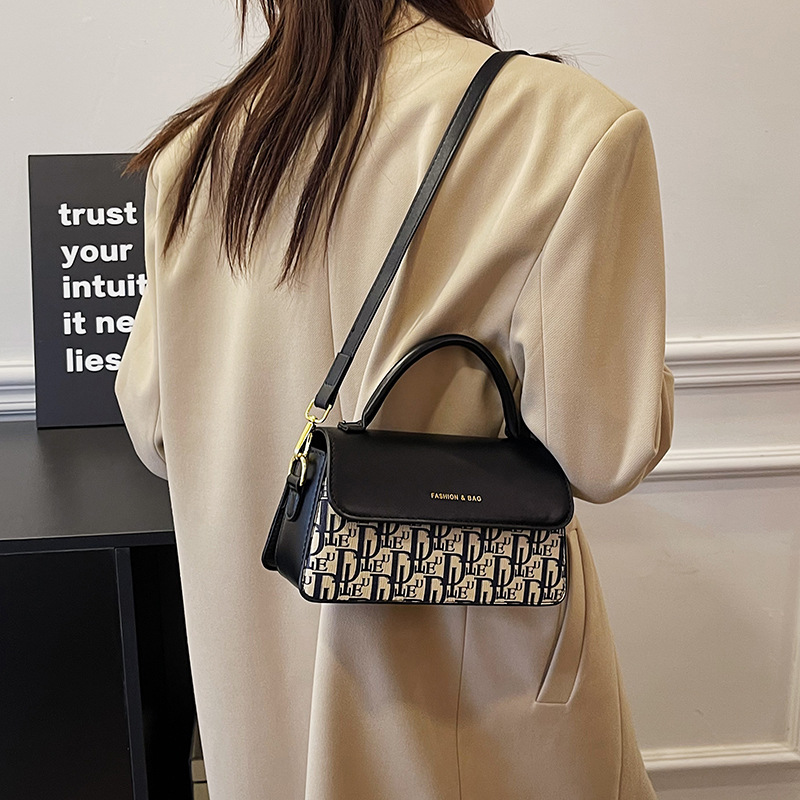 跨境新款韩版时尚个性手提小方包复古印花斜挎包女潮搭单肩包批发