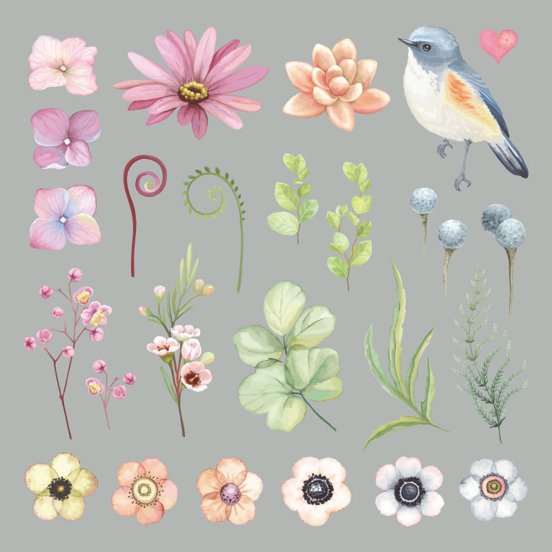 花朵烫画图案印花辅料衣服胶印logo烫图现货批发热烫贴热转印烫画