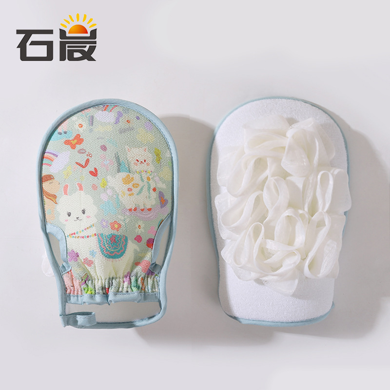 搓澡巾细砂双面起泡丰富搓泥去灰洗浴用品两用浴花洗澡巾磨砂去污|undefined