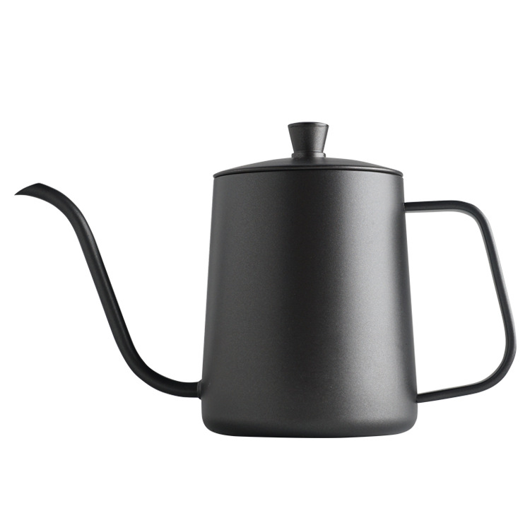 Acero inoxidable teflón mano olla con tapa hogar boca larga colgando oído goteo cafetera engrosada boca fina olla aparato