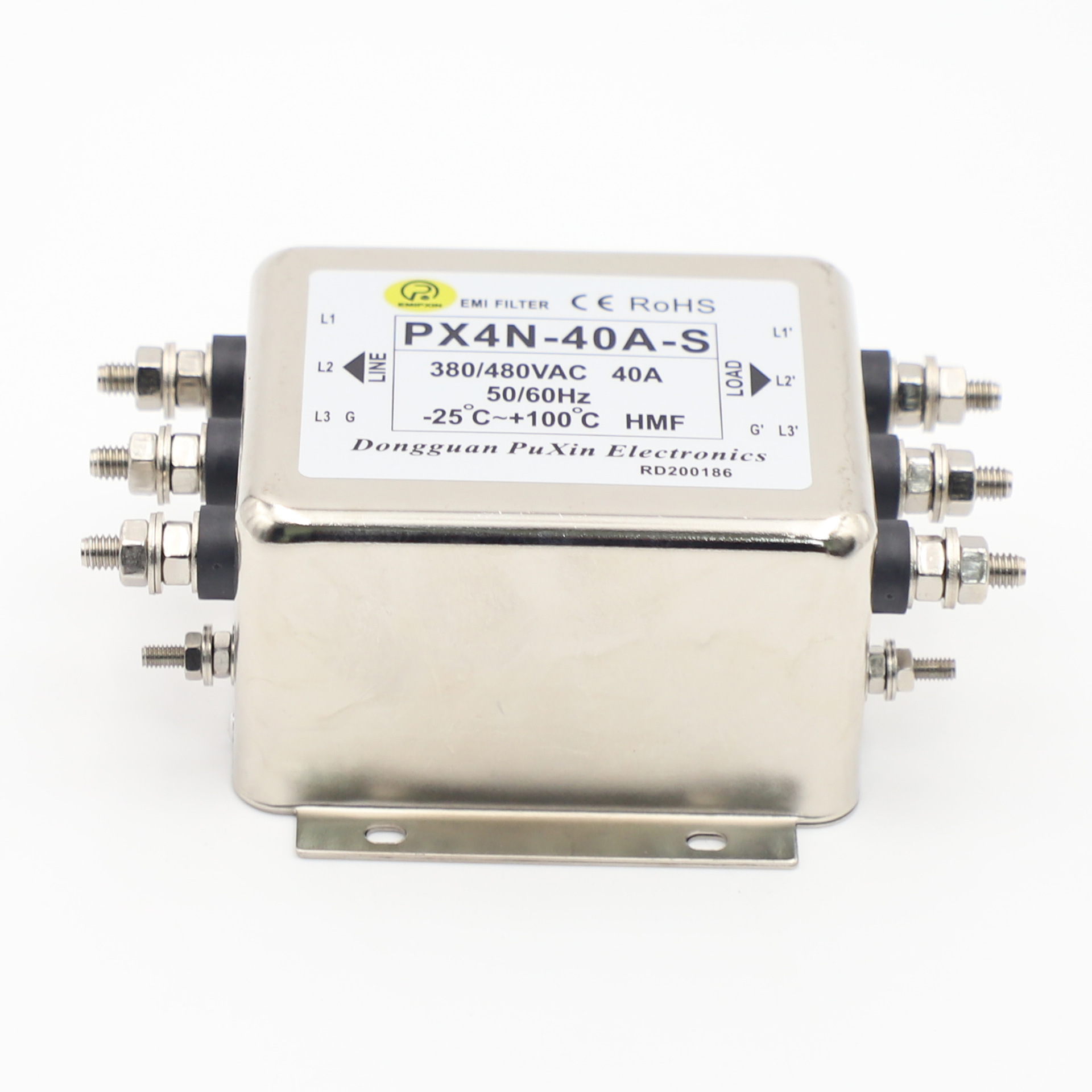 普鑫三相滤波器原厂直销PX4N-40A-S大功率自动化伺服变频器滤波器