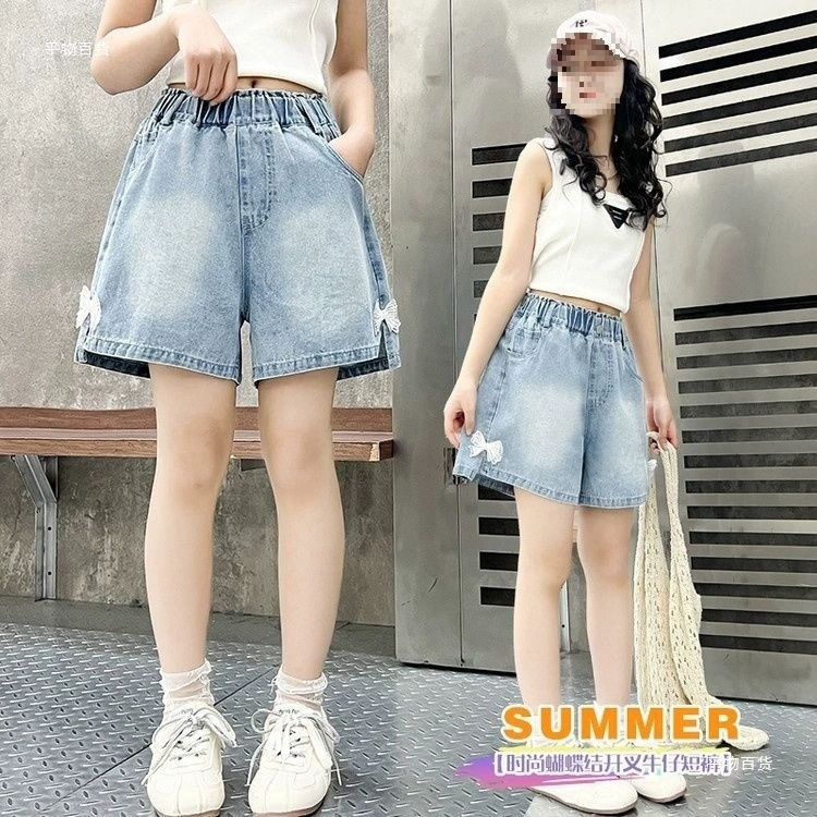 Модные летние шорты для девочек, свободная универсальная модная стильная верхняя одежда в корейском стиле, джинсовая тонкая прочная одежда