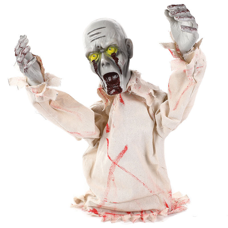 Halloween nuevo control de voz zombie decoración de juguetes accesorios adornos accesorios de terror transfronterizos lámparas de regalo