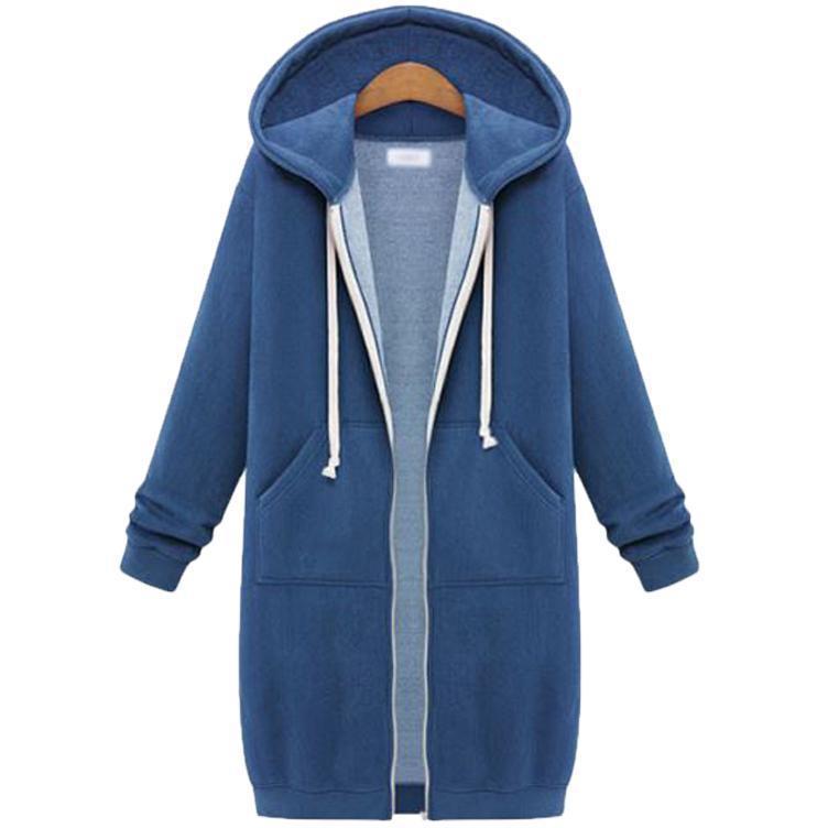貿易クロスボーダー Amazon ヨーロッパとアメリカの秋と冬の女性のミッドレングスのフード付き長袖スウェットシャツ女性の冬のコート|undefined