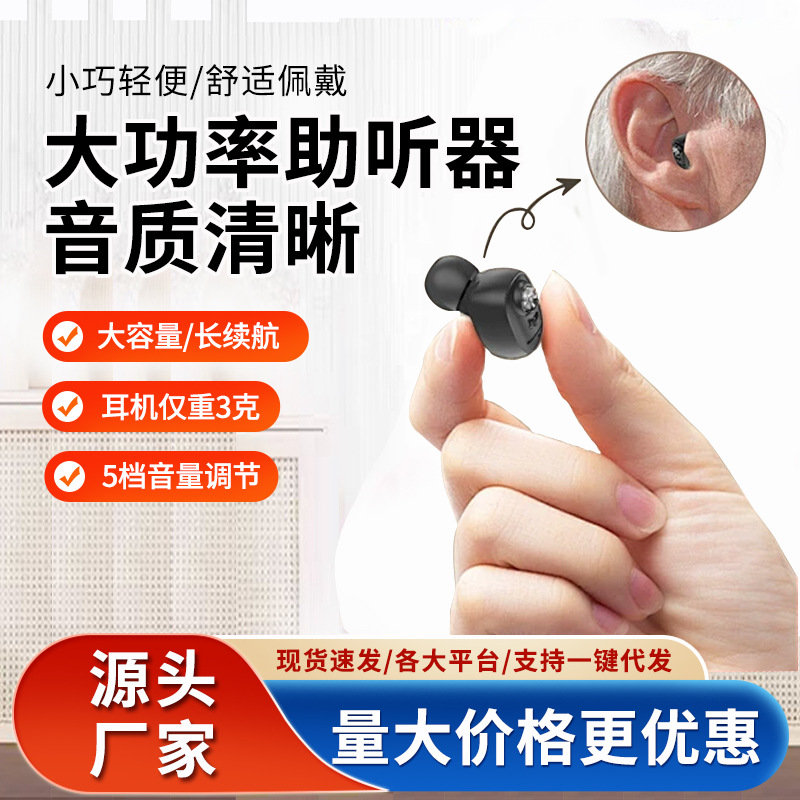 Rechargeable in-canal hearing aid for the elderly with deafness