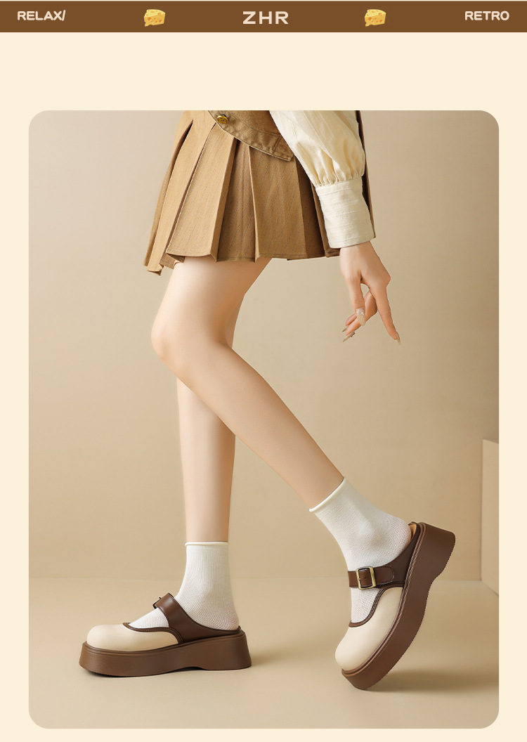 Dép sục Birken đế dày nữ bít mũi quai ngang — Nâu mơ KN77 chi tiết 21