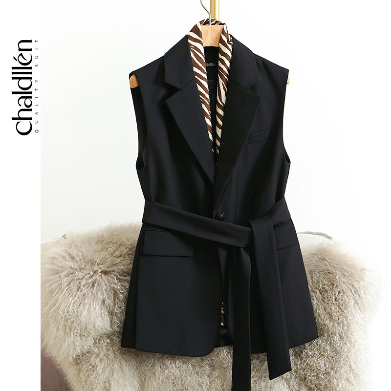 Fashion suit vest women's spring and autumn design sense niche versatile outdoor fashion belt British style