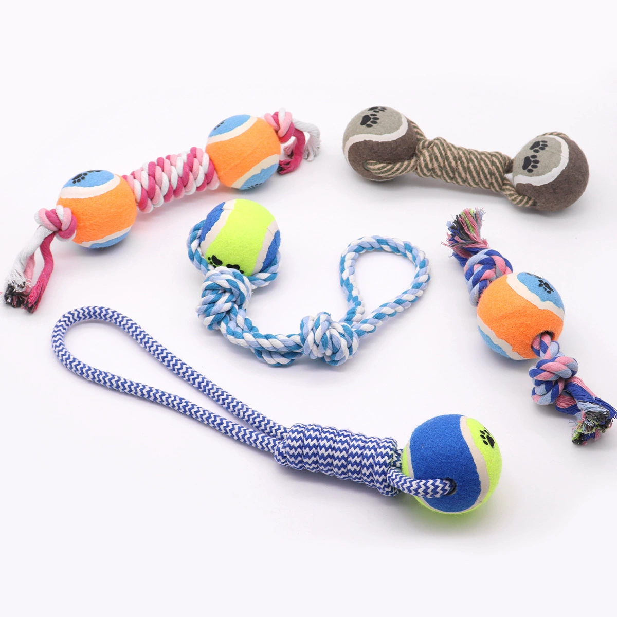Собачьи принадлежности Собаки кусают веревку, шлифовальные игрушки с игрушками для теннисных собак
