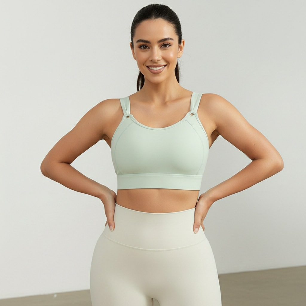 Amazon High Strength Sports Underwear Women's Anti-sagging Running Shockproof Beautiful Back plus size Bra One-piece Cup Gathering