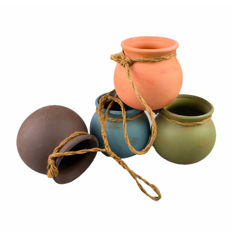 Mini zak cuerda de cáñamo, maceta carnosa, maceta colgante de flores de cerámica, colgante de pared, personalidad creativa, decoración de flores de gres