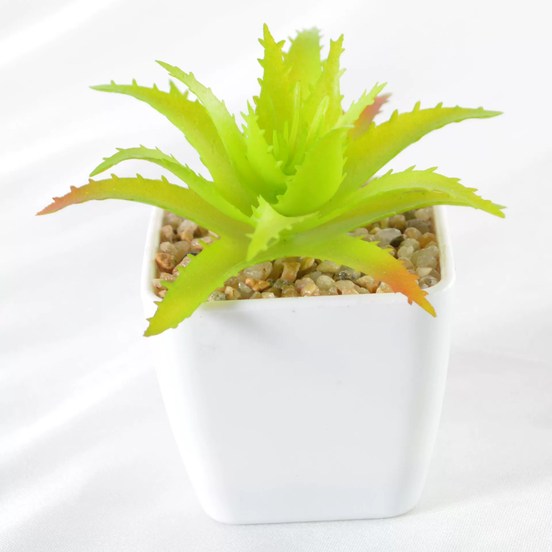 Simulation plastic small white pot simulation of succulent plants potted bonsai square pot