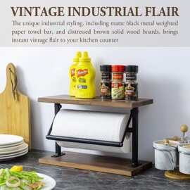 木质置物架铁木结合厨房调味料整理架家用卫生间桌面洗脸巾收纳架