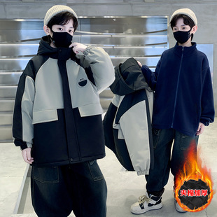 Boys' Charge Clothes Three-in-One Autumn and Winter 2024 New Style Middle and Large Children's Winter Clothes Boys Cotton-Padded Children's Thickened Jacket