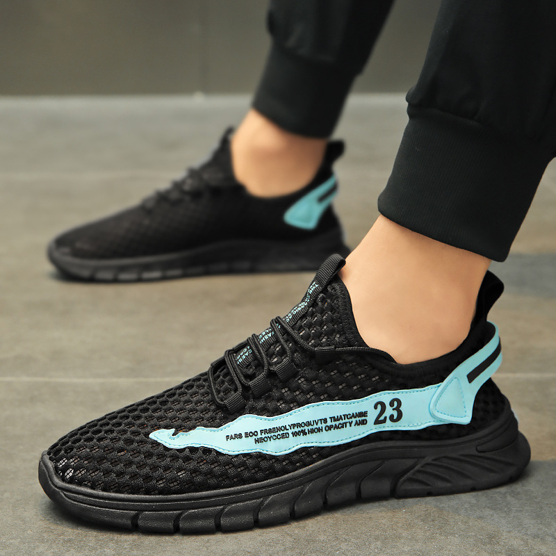 Summer mesh shoes breathable hollow wide mesh sneakers casual running shoes versatile soft bottom men's shoes all have hair generation