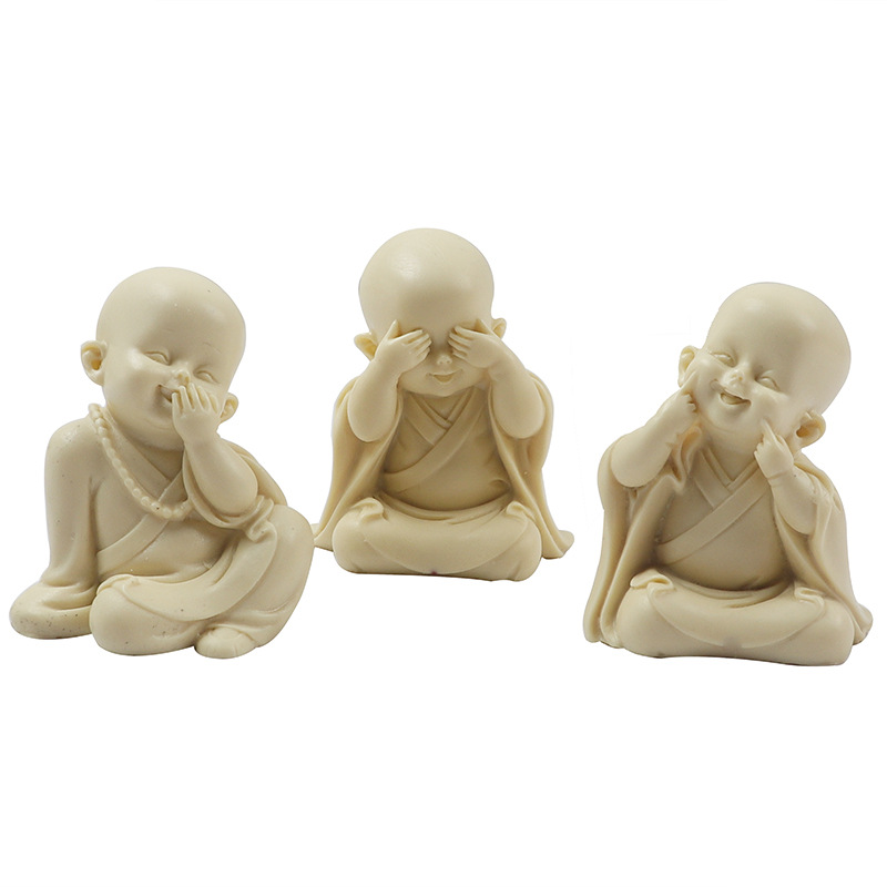 Fondant molde de silicona riendo pequeño monje coche aromaterapia yeso molde para hornear pastel de chocolate molde para hornear