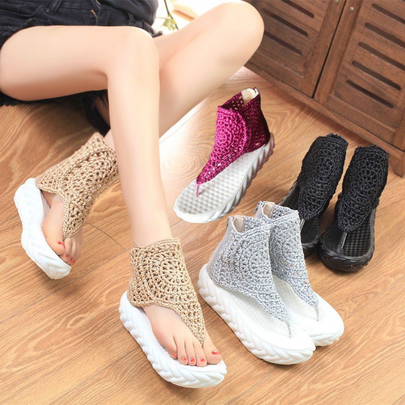 Universal casual retro fashionable sandals wedge heel platform
