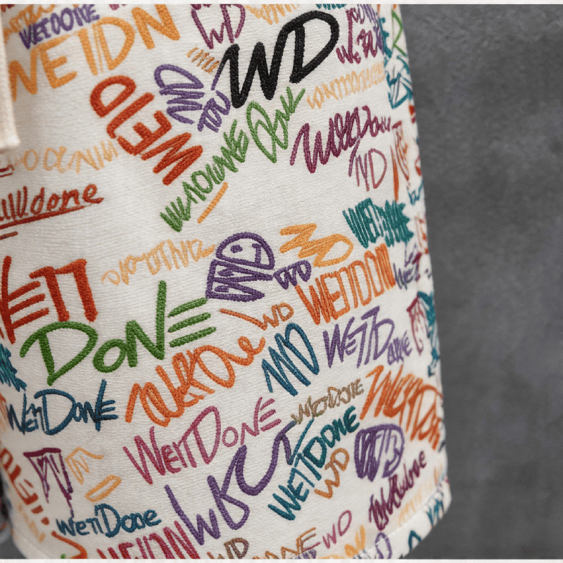 Retro Full Print Graffiti Lettering Men's Summer Shorts, High Street Loose Fit Straight Leg 5-Point Shorts_viptrois.com