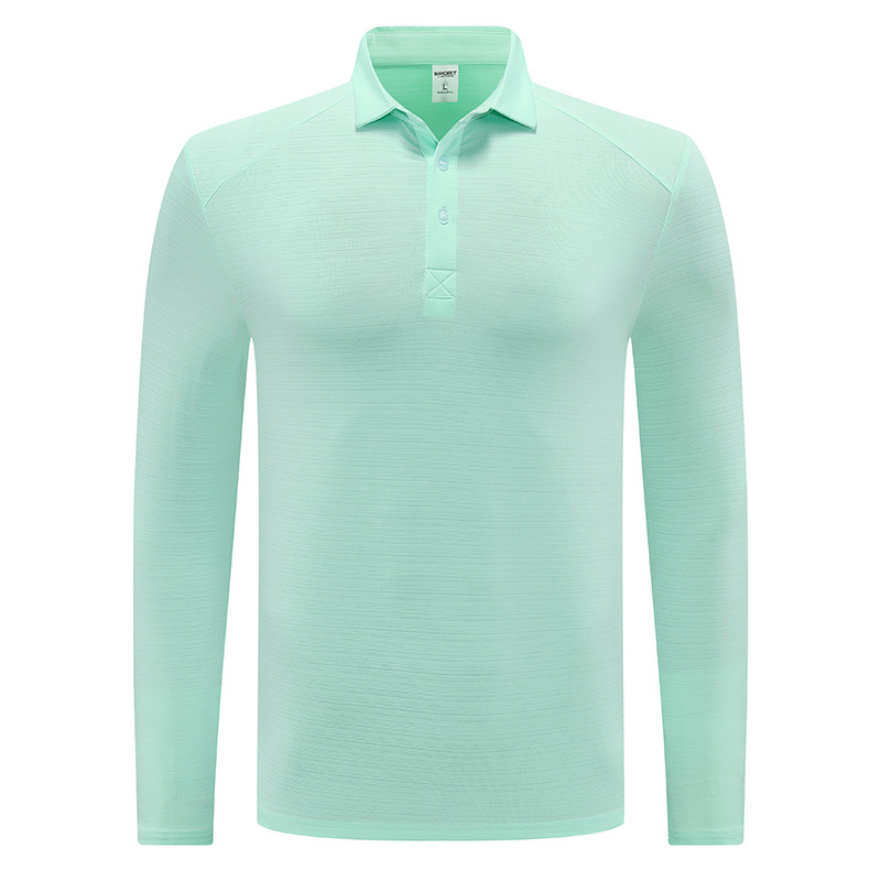 Primavera y otoño al aire libre secado rápido camiseta hombre transpiración sudor de manga larga polo camiseta deportiva elástica de negocios chaqueta casual