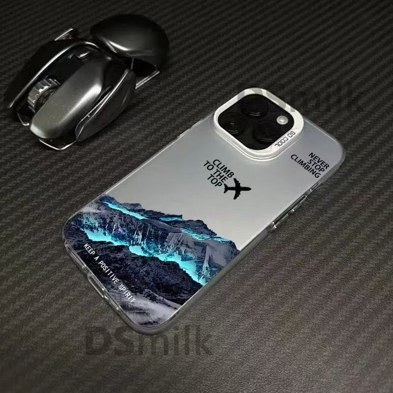 飛行機と山々のデザインのApple 17 Pro Max用スマホケース、個性的で元気なデザイン、iPhone 16/15/14/13対応、欧米風|undefined