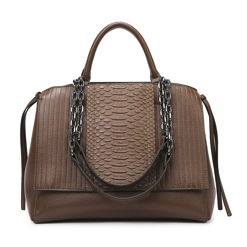 Capacious one-shoulder bag, crocodile print, (Cross-border trading)