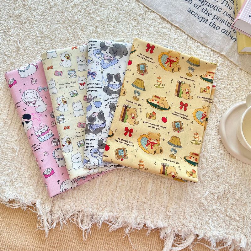 Cotton 40 digital printed fabric Korean cartoon animal flower cloth women's clothing children's clothing home clothing DIY Cotton 40 digital printed fabric Korean cartoon animal flower cloth women's clothing children's clothing home clothing DIY