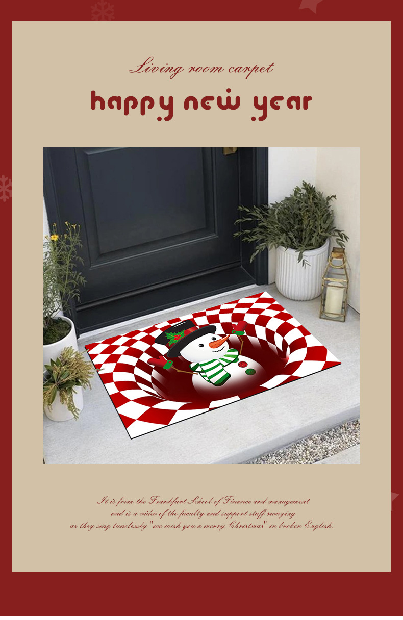 圣诞地垫,跨境地垫,视觉门垫,入户门垫,小丑地垫