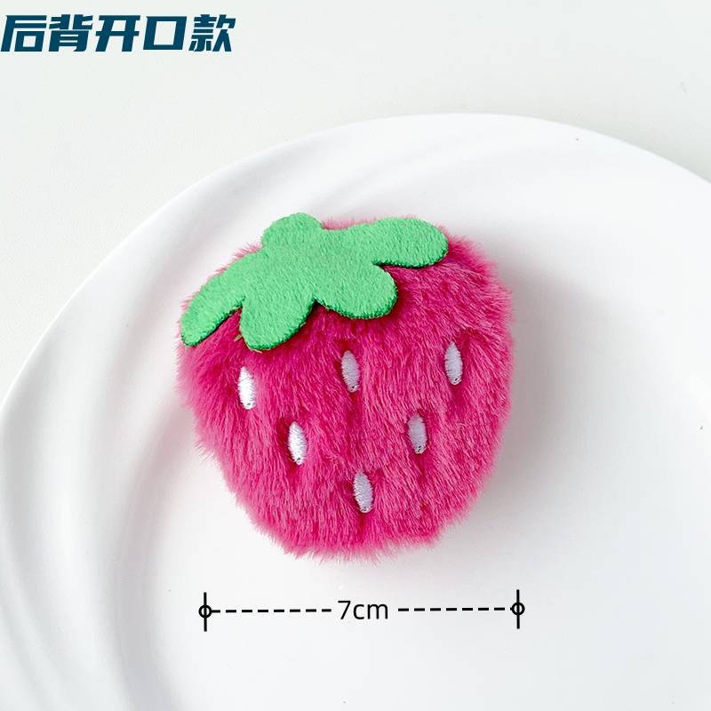 Caricatura peluche fresas osos accesorios para el cabello adorables animales tocaduras DIY broches joyas al por mayor
